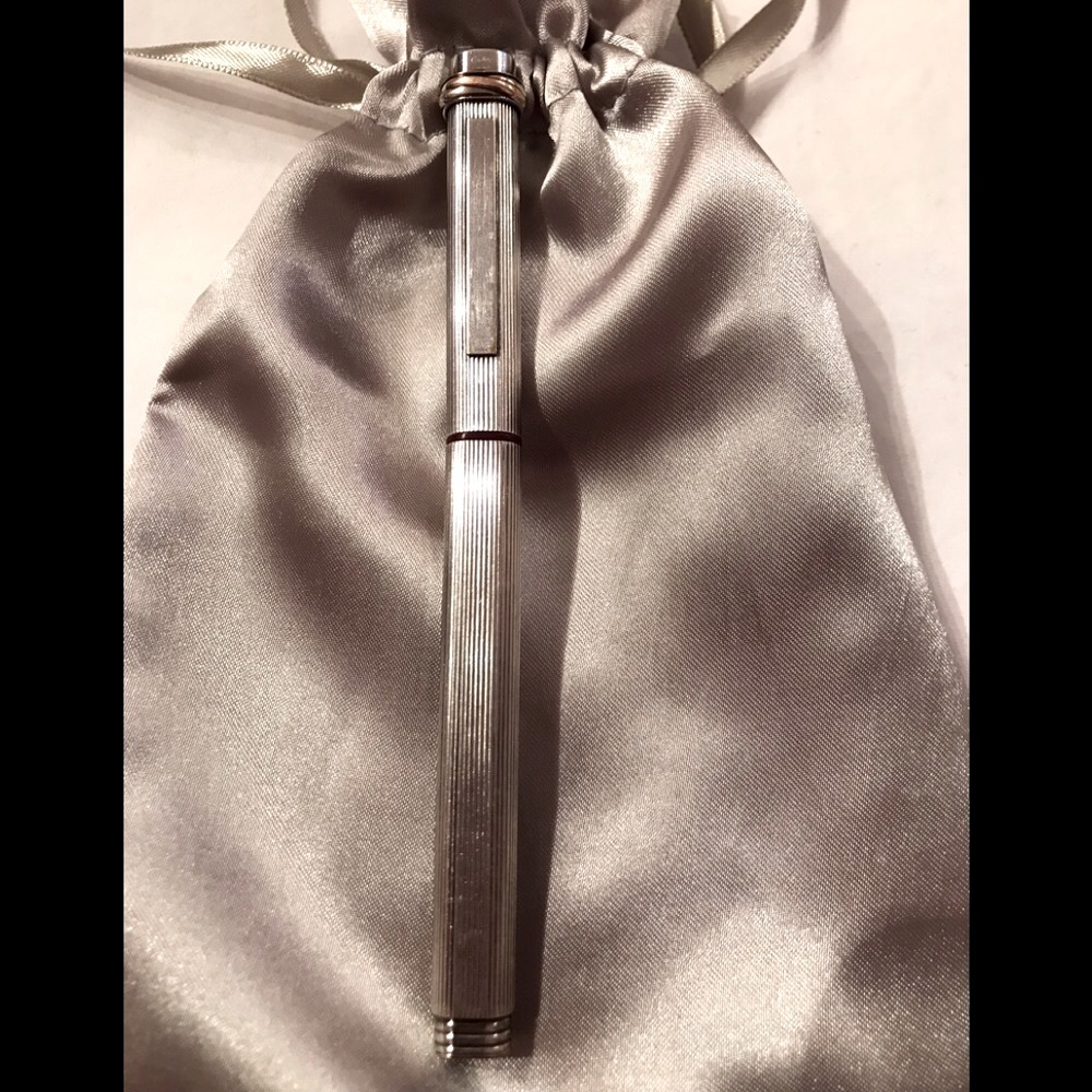 CARTIER VINTAGE VENDOME TRINITY SILVER BALLPOINT PEN